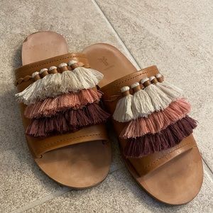 Frye Fringe Sandals